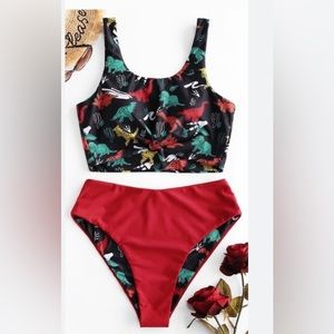 New Zaful Dinosaur Bikini size small